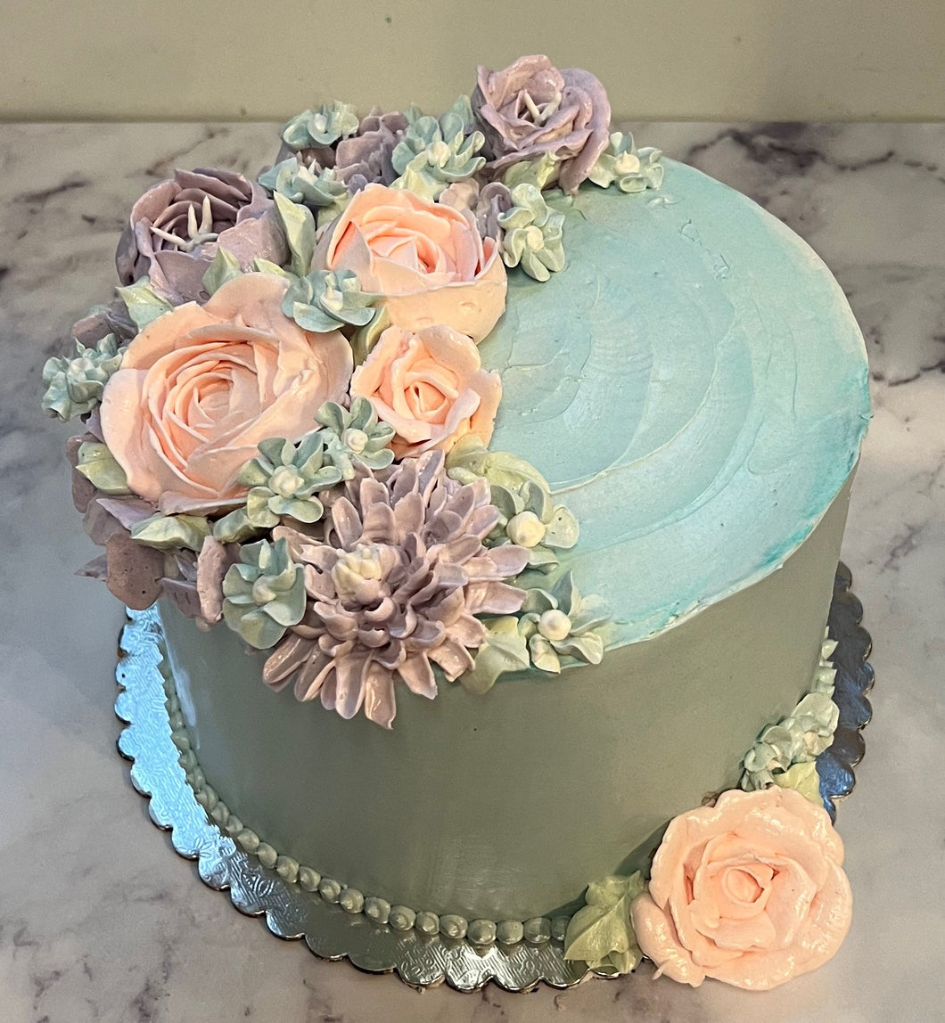 Tall Floral Cake Melbourne 10 large to 80 small slices — Stylish Cakes Co.
